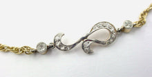 Load image into Gallery viewer, Antique Edwardian Period Platinum 14k Gold OEC Diamond Station Necklace-11 grams
