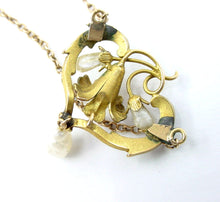 Load image into Gallery viewer, Very Fine Art Nouveau Gold Enamel Seed Freshwater Pearl Necklace
