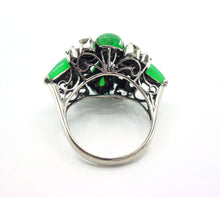 Load image into Gallery viewer, Vintage Mid-Century Jade .80 Ct. Diamond 14k Gold Cocktail Ring
