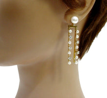 Load image into Gallery viewer, Whimsical Vintage Diamond Pearl "Negligee" 18k Gold Pendant Drop Earrings
