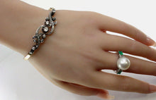 Load image into Gallery viewer, Antique French European Diamond 18k Gold Silver Bangle Bracelet
