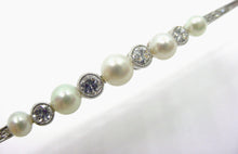 Load image into Gallery viewer, Lovely Platinum Belle Époque Diamond Pearl Gold Pin Brooch

