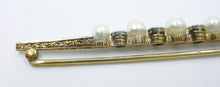 Load image into Gallery viewer, Lovely Platinum Belle Époque Diamond Pearl Gold Pin Brooch
