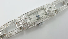 Load image into Gallery viewer, Art Deco Platinum 2.00 Ct. Diamond 3/4 Bracelet Dinner Watch
