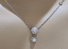 Charger l'image dans la galerie, Unusual Platinum Diamond Station Drop Chain Choker Target Necklace
