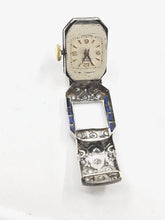 Load image into Gallery viewer, Swiss Art Deco Platinum Diamond Sapphire Dinner Watch--Monte Ancre
