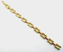 Carica l'immagine nel visualizzatore di Gallery, Rare Retro 1940s Brick Link 14k Bicolor Gold Flexible Bracelet--17 grams
