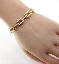 Carica l'immagine nel visualizzatore di Gallery, Rare Retro 1940s Brick Link 14k Bicolor Gold Flexible Bracelet--17 grams
