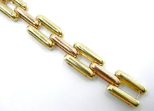 Charger l'image dans la galerie, Rare Retro 1940s Brick Link 14k Bicolor Gold Flexible Bracelet--17 grams

