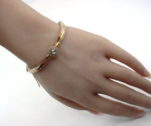 Load image into Gallery viewer, Antique Rose Cut Diamond Rosette Halo 14k Rose Gold Bangle Bracelet
