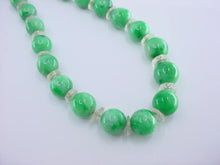 Load image into Gallery viewer, Classic Chinese Jadeite Rock Crystal Bead 14k Gold Necklace
