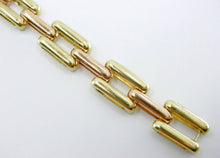 Carica l'immagine nel visualizzatore di Gallery, Rare Retro 1940s Brick Link 14k Bicolor Gold Flexible Bracelet--17 grams
