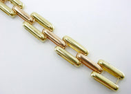 Rare Retro 1940s Brick Link 14k Bicolor Gold Flexible Bracelet--17 grams