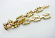 Carica l'immagine nel visualizzatore di Gallery, Rare Retro 1940s Brick Link 14k Bicolor Gold Flexible Bracelet--17 grams
