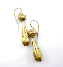 Load image into Gallery viewer, Iconic Victorian Torpedo Gold Earrings-Very Fine Wirework Detail
