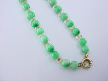 Load image into Gallery viewer, Classic Chinese Jadeite Rock Crystal Bead 14k Gold Necklace
