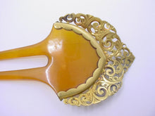 Load image into Gallery viewer, Exotic and Ornate 14k Yellow Gold Hair Pin Barrette--Likely European
