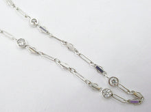 Load image into Gallery viewer, Vintage .80 Ct Diamond Station Fancy Link 14k White Gold Chain Necklace
