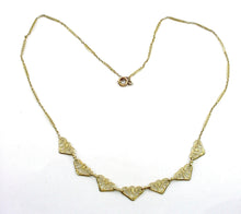 Charger l'image dans la galerie, Lovely Vintage Filigree Chain Draped Necklace--Scroll Gold Work
