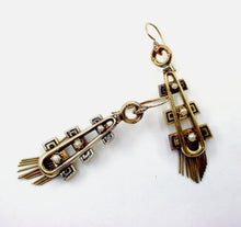 Load image into Gallery viewer, Victorian Taille d'épargne Pearl 14k Gold Tassel Fringe Earrings
