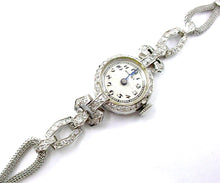 Load image into Gallery viewer, Art Deco Swiss Platinum Diamond Bracelet Dinner Watch
