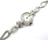 Art Deco Swiss Platinum Diamond Bracelet Dinner Watch