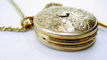 Load image into Gallery viewer, Rare Antique Music Box Locket &amp; Key 14k Gold Pendant Necklace
