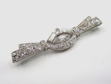 Load image into Gallery viewer, Rare Art Deco 2.60 Ct Diamond Platinum Ribbon Pin Brooch
