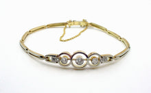 Load image into Gallery viewer, Edwardian Old Cut Diamond Platinum Topped 14k Gold Strap Bracelet
