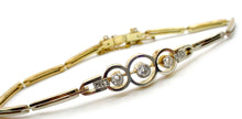 Load image into Gallery viewer, Edwardian Old Cut Diamond Platinum Topped 14k Gold Strap Bracelet
