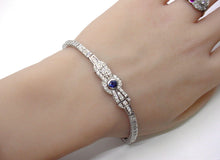 Load image into Gallery viewer, Whimsical Art Deco 2.02 Ct. Diamond Sapphire 14k Gold Bow Strap Bracelet
