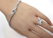 Load image into Gallery viewer, Art Deco Platinum Old European Cut Diamond Ruby Cocktail Ring
