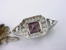 Load image into Gallery viewer, Dramatic Tourmaline Smoky Quartz Beaded Platinum Art Deco Diamond Clasp Necklace
