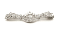 Rare Art Deco 2.60 Ct Diamond Platinum Ribbon Pin Brooch