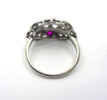 Load image into Gallery viewer, Art Deco Platinum Old European Cut Diamond Ruby Cocktail Ring
