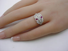 Load image into Gallery viewer, Art Deco Platinum Old European Cut Diamond Ruby Cocktail Ring
