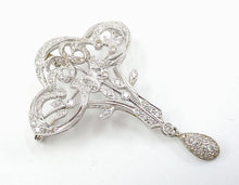 Charger l&#39;image dans la galerie, SALE--Lyrical Edwardian Style Diamond 18k White Gold Pendant Pin Necklace--7.5 grams
