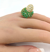 画像をギャラリービューアに読み込む, Remarkable Dimensional 2.30 Ct Diamond Emerald Gold &quot;Acorn&quot;Ring--Jean Schlumberger?
