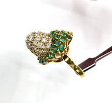 画像をギャラリービューアに読み込む, Remarkable Dimensional 2.30 Ct Diamond Emerald Gold &quot;Acorn&quot;Ring--Jean Schlumberger?
