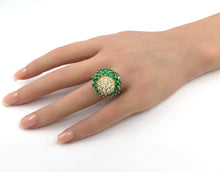 画像をギャラリービューアに読み込む, Remarkable Dimensional 2.30 Ct Diamond Emerald Gold &quot;Acorn&quot;Ring--Jean Schlumberger?
