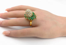 画像をギャラリービューアに読み込む, Remarkable Dimensional 2.30 Ct Diamond Emerald Gold &quot;Acorn&quot;Ring--Jean Schlumberger?
