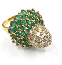 画像をギャラリービューアに読み込む, Remarkable Dimensional 2.30 Ct Diamond Emerald Gold &quot;Acorn&quot;Ring--Jean Schlumberger?
