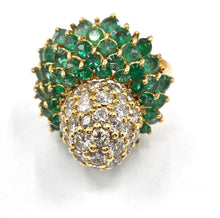 画像をギャラリービューアに読み込む, Remarkable Dimensional 2.30 Ct Diamond Emerald Gold &quot;Acorn&quot;Ring--Jean Schlumberger?
