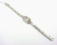 Load image into Gallery viewer, Vintage Hamilton Platinum Diamond 14k White Gold Diamond Set Bracelet Watch
